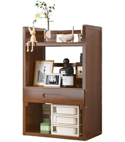 Amazon | 卓上収納 木製 コンパクト 卓上本棚 デスク上置棚 机上ラック